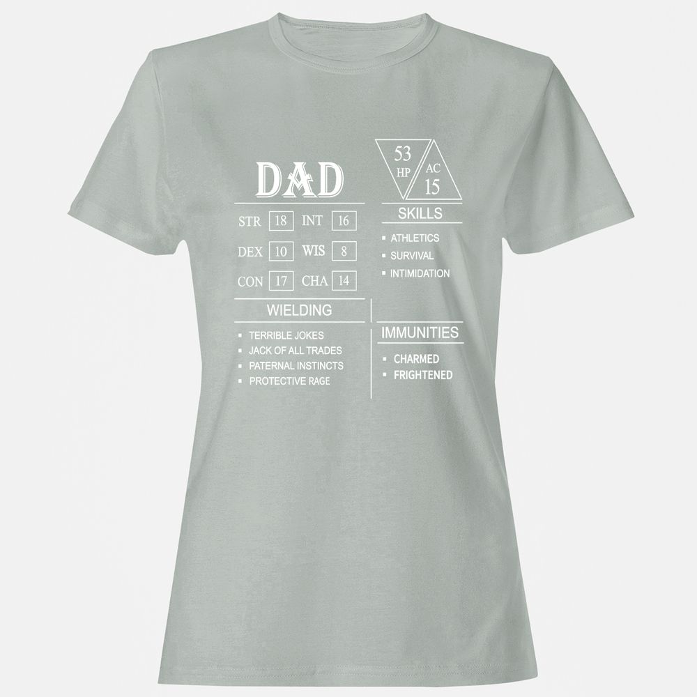 Dad Stat Block Women's T-Shirt - Ash - 2