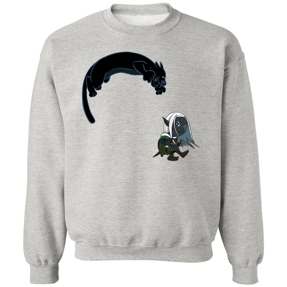 Drizzt And Guenhwyvar Classic Unisex Sweatshirt - Ash - 2