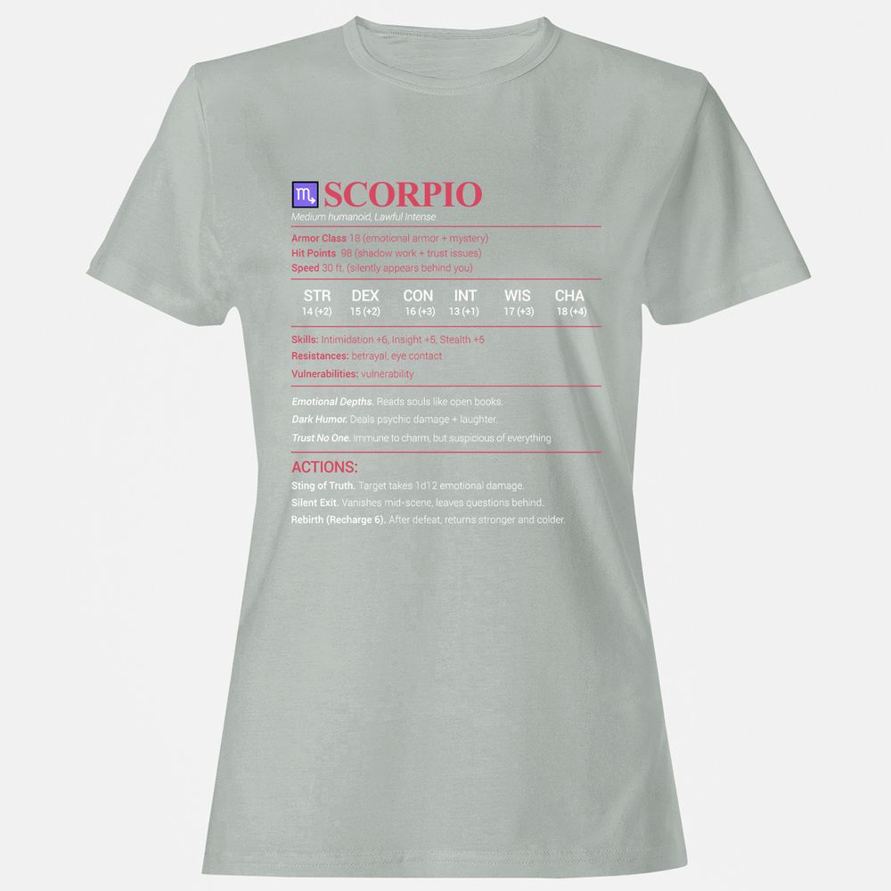 Scorpio Stats Women's T-Shirt - Ash - 2