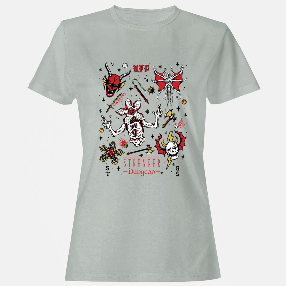STRANGER DUNGEON Women's T-Shirt - Ash - 2