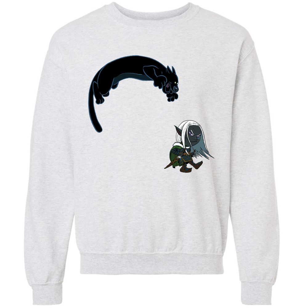 Drizzt and Guenhwyvar Classic Unisex Sweatshirt - Ash - 2