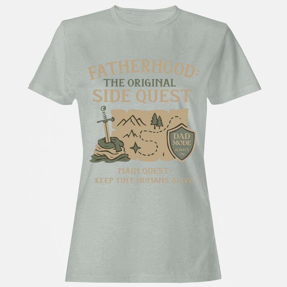 Fatherhood The Original Side Quest Women's T-Shirt - Ash - 2
