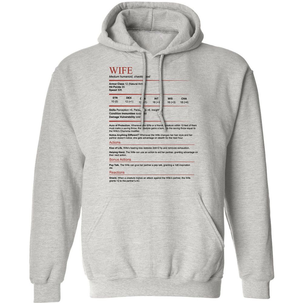 Wife White Classic Unisex Hoodie - Ash - 2