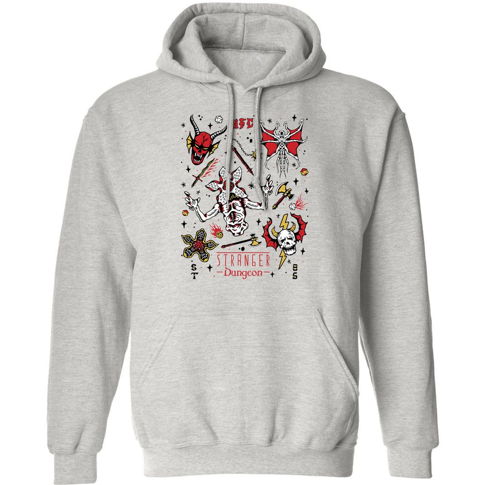 STRANGER DUNGEON Classic Unisex Hoodie - Ash - 2