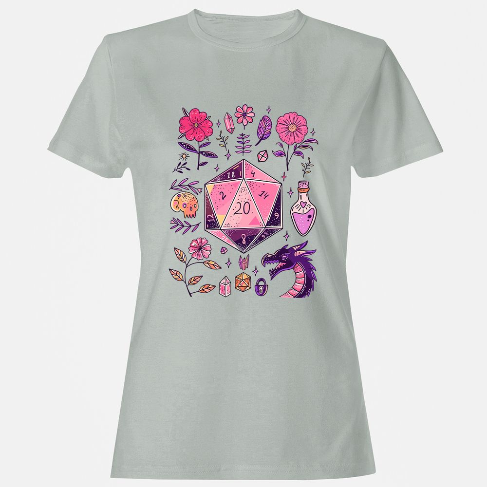 Mystic D20 Floral Dice Art - Ash - 2