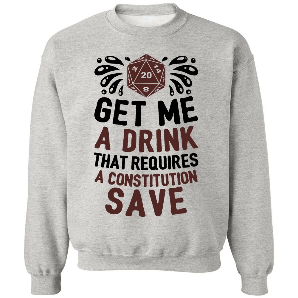 Get Me A Drink Classic Unisex Sweatshirt - Ash - 2