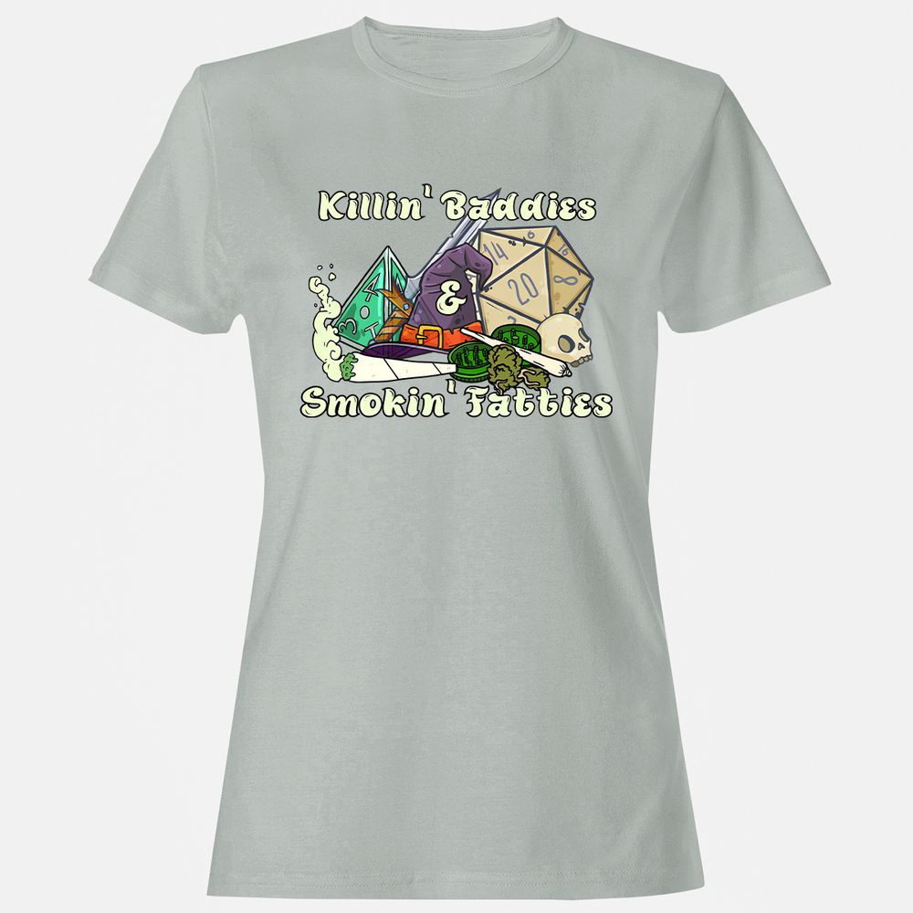 Killin' Baddies Smokin' Fatties Women's T-Shirt - Ash - 2