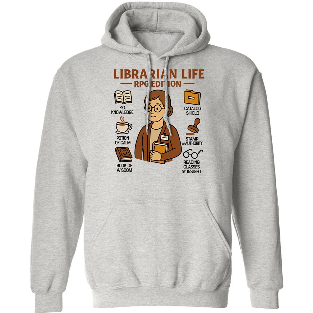 Librarian Life RPG Edition Classic Unisex Hoodie - Ash - 2