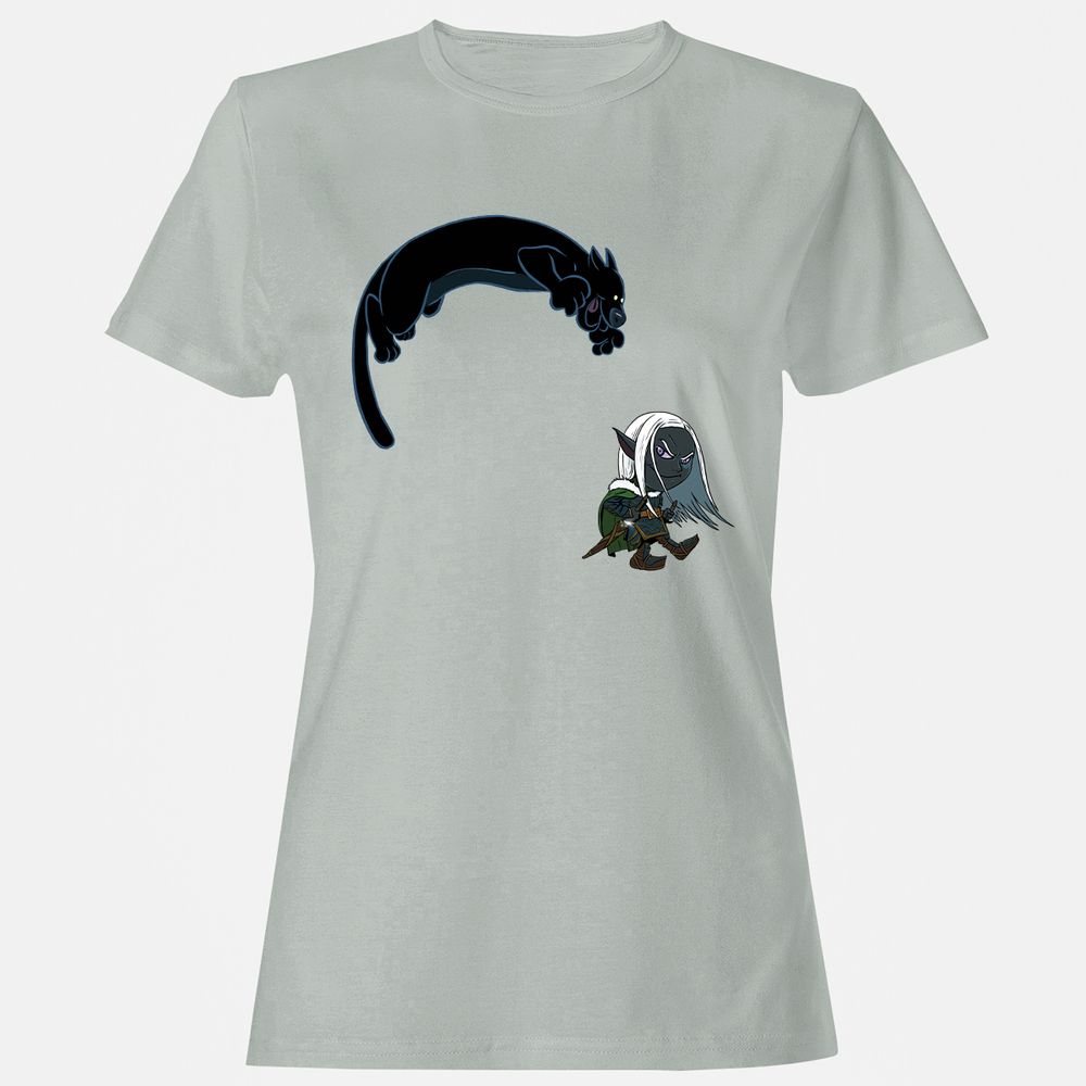 Drizzt And Guenhwyvar Women's T-Shirt - Ash - 2