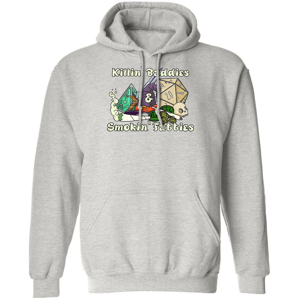 Killin' Baddies Smokin' Fatties Classic Unisex Hoodie - Ash - 2