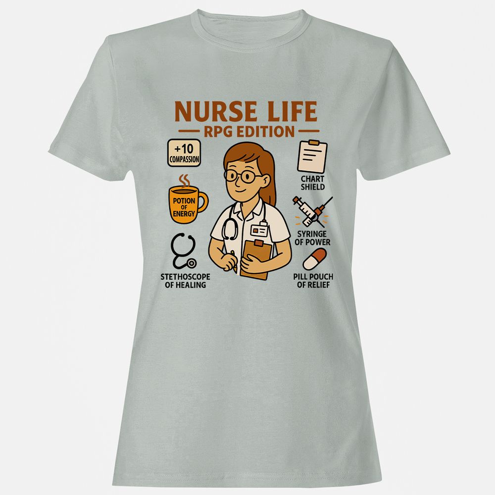 Nurse Life RPG Edition Women's T-Shirt - Ash - 2