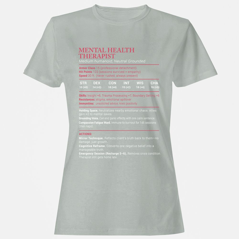 Mental Health Therapist Stats Women's T-Shirt - Ash - 2