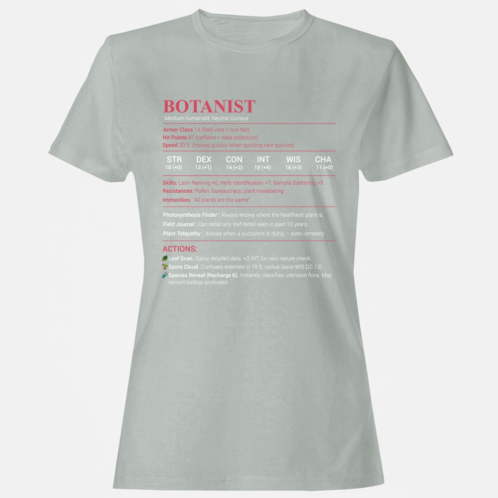 Botanist Stats Women's T-Shirt - Ash - 2