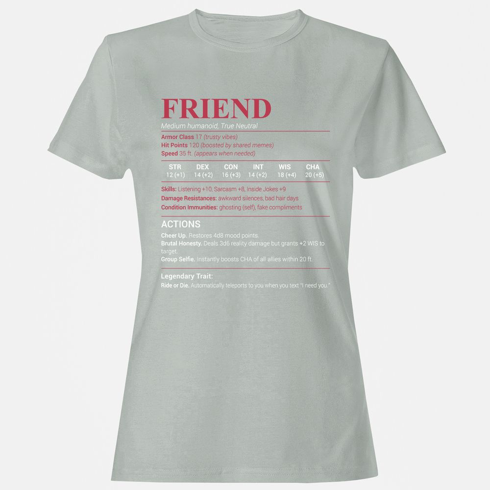 Friend Stats Women's T-Shirt - Ash - 2