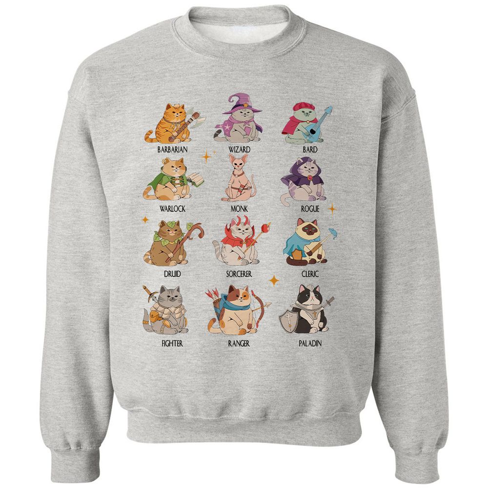 Dungeons And Cats Classic Unisex Sweatshirt - Ash - 2