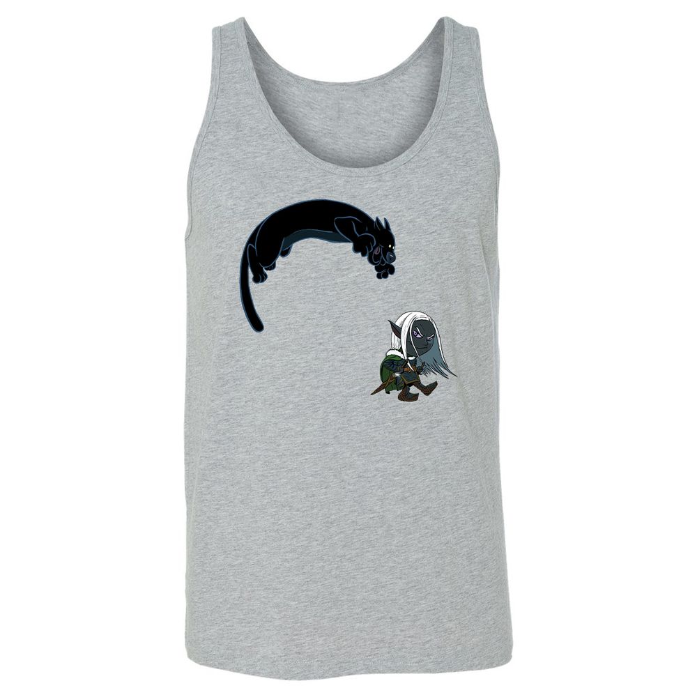 Drizzt and Guenhwyvar Unisex Jersey Tank - Athletic Heather - 2