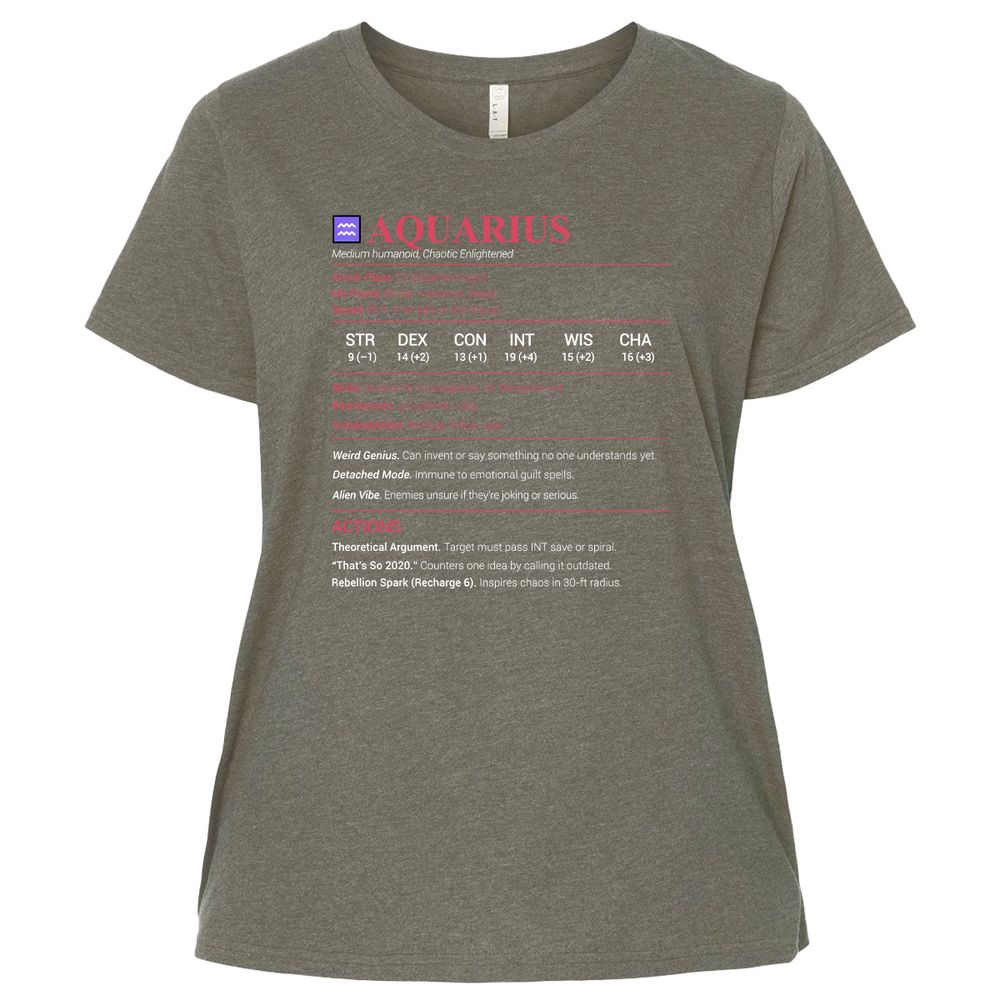 Aquarius Stats Ladies Curvy Jersey - Bamboo Blackout - 2