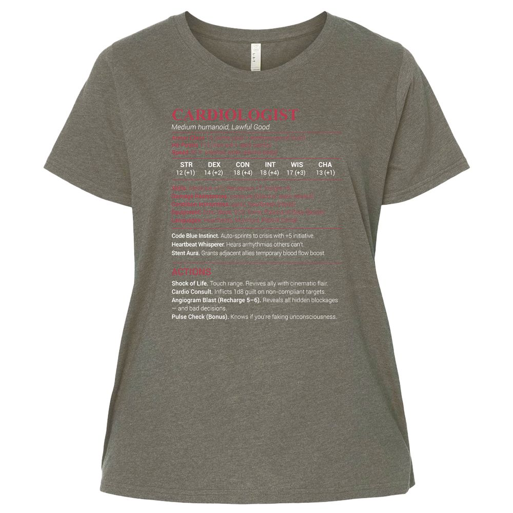 Cardiologist Stats Ladies Curvy Jersey - Bamboo Blackout - 2