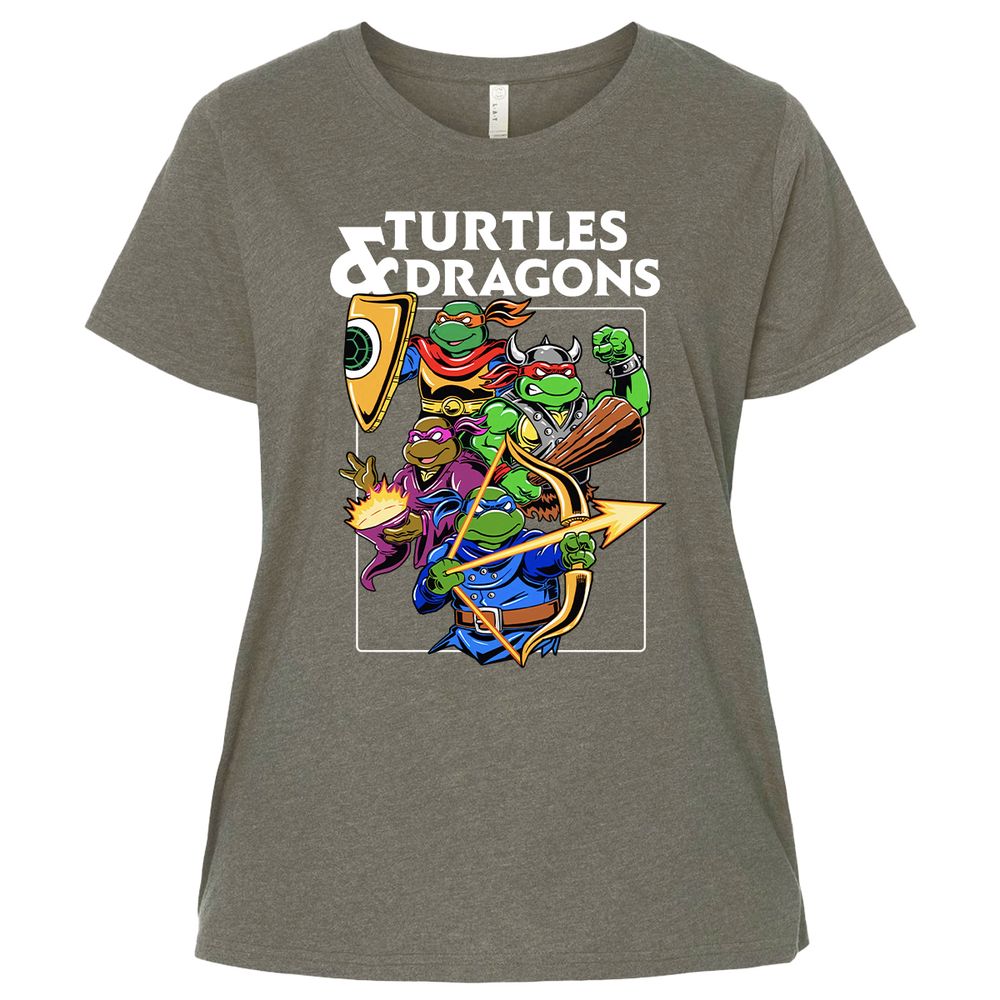 Turtles & Dragons Ladies Curvy Jersey - Bamboo Blackout - 2