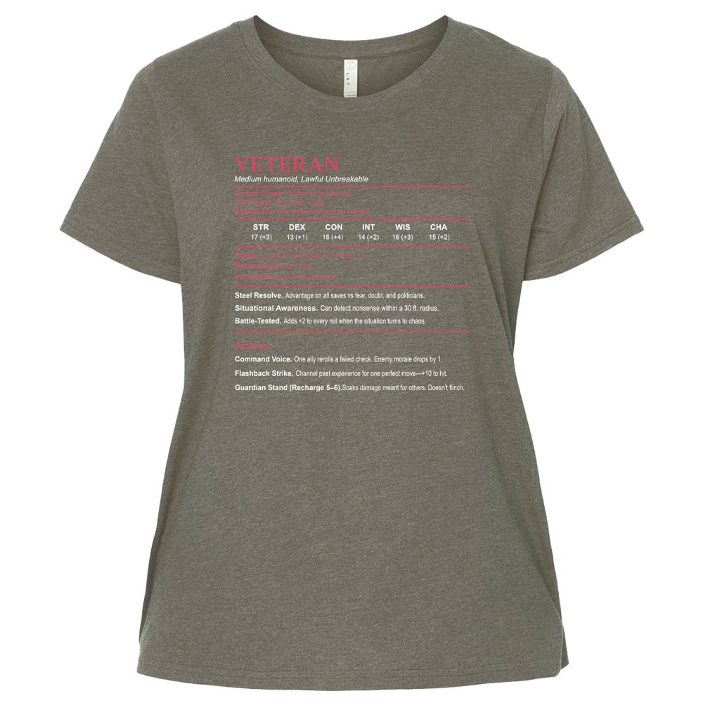 Veteran Stats Ladies Curvy Jersey - Bamboo Blackout - 2