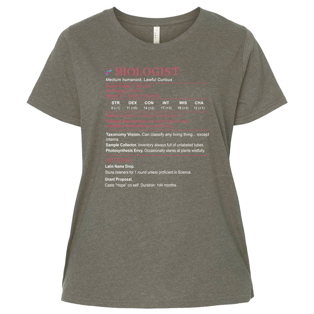 Biologist Stats Ladies Curvy Jersey - Bamboo Blackout - 2