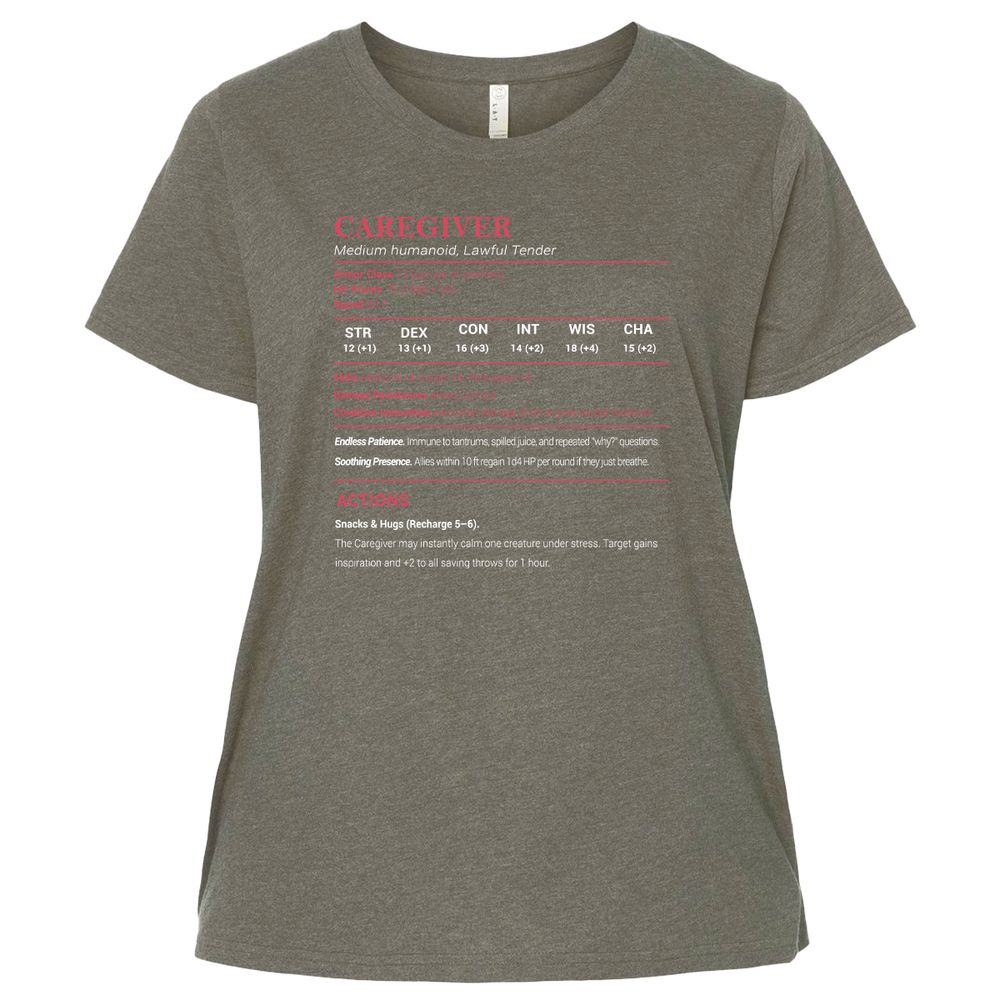 Caregiver Stats Ladies Curvy Jersey - Bamboo Blackout - 2