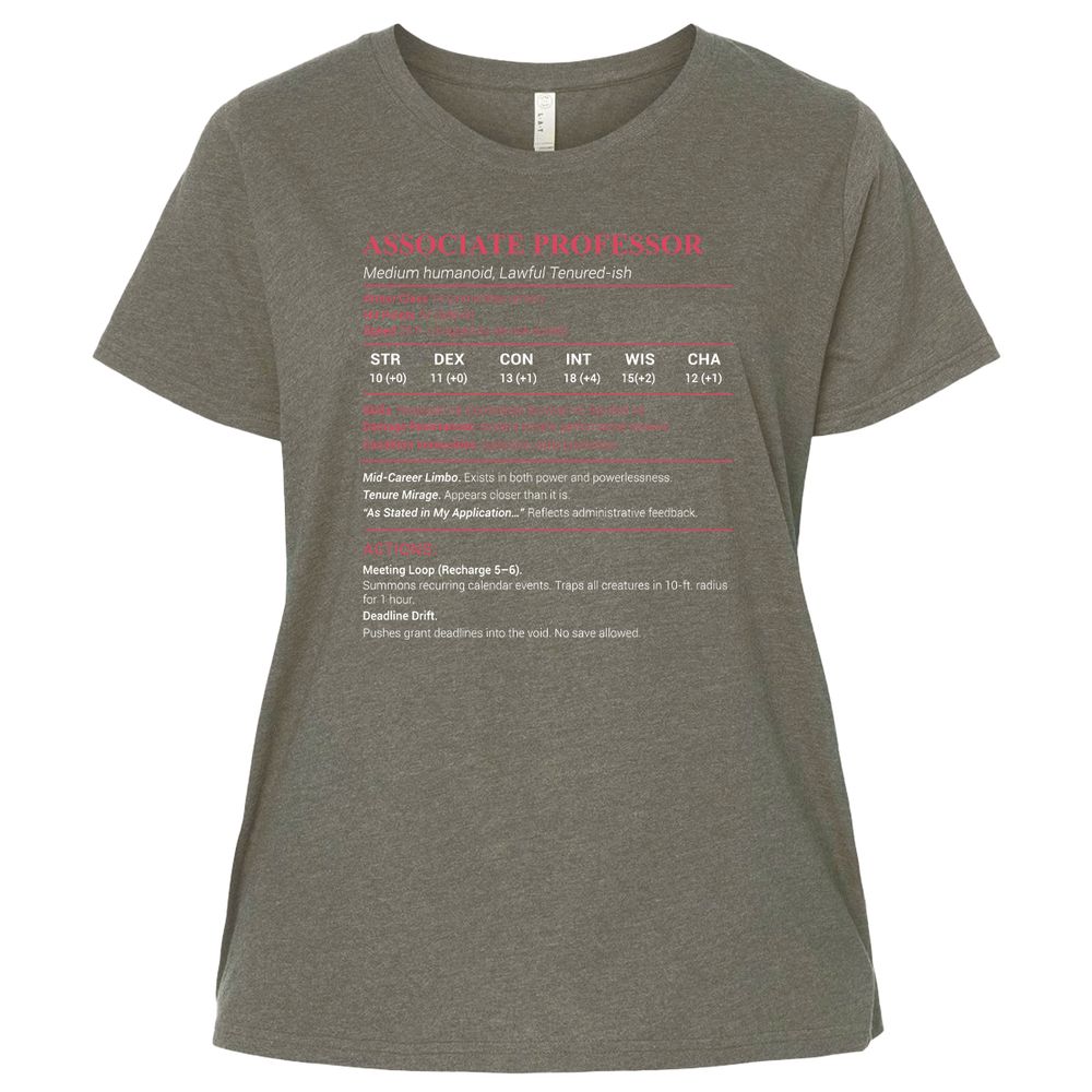 Associate Professor Stats Ladies Curvy Jersey - Bamboo Blackout - 2