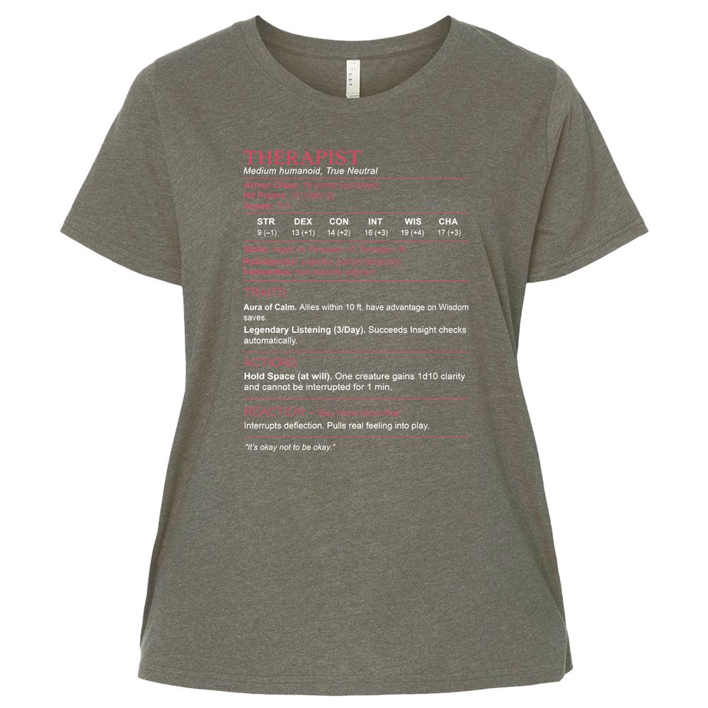 Therapist Stats Ladies Curvy Jersey - Bamboo Blackout - 2