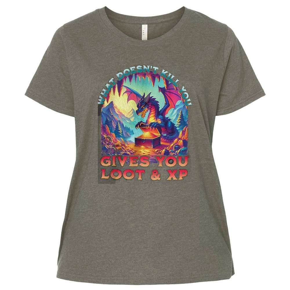 What Doesn't Kill You Give You Loot & XP Ladies Curvy Jersey - Bamboo Blackout - 2