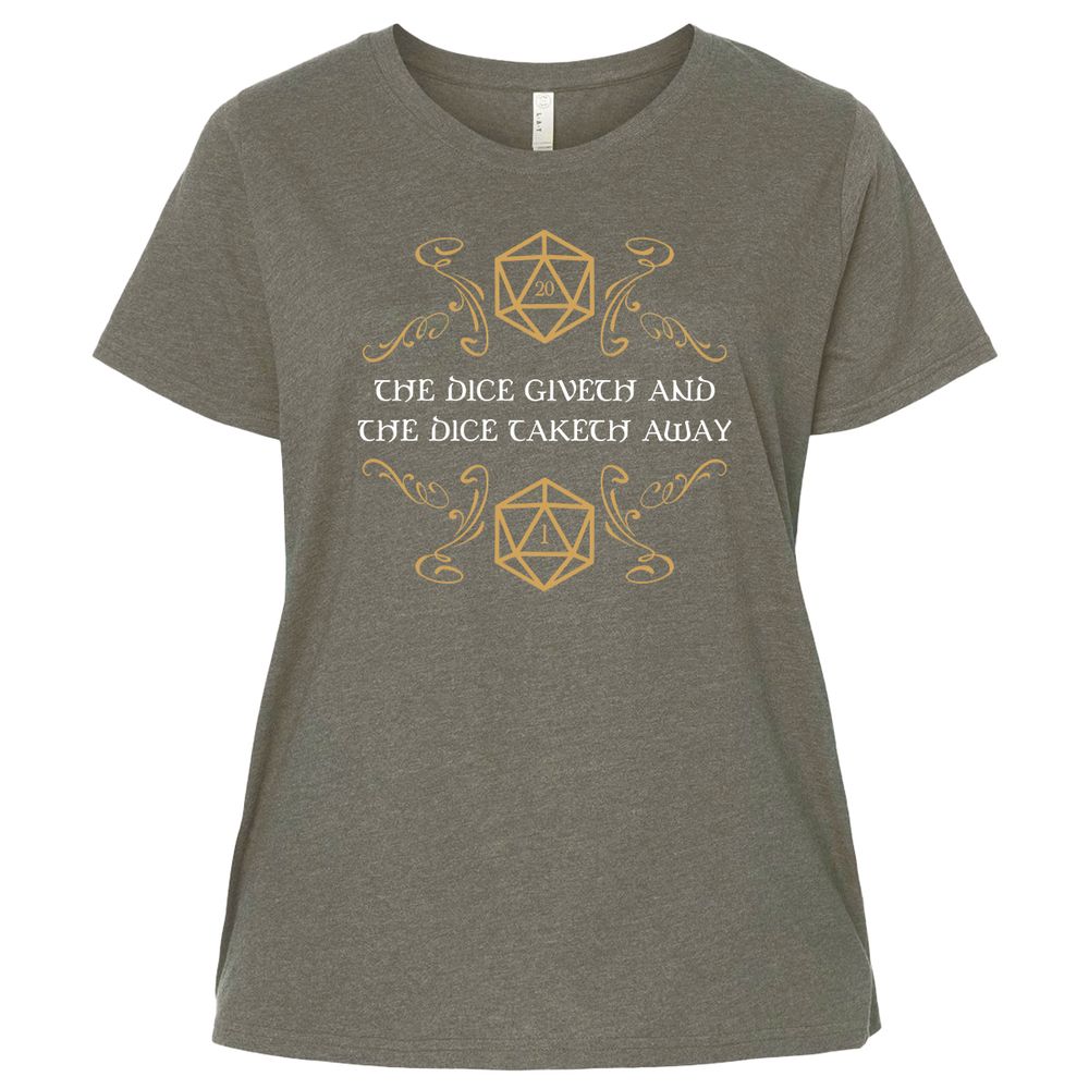 The Dice Giveth and Taketh Away Natural 20 and Critical Fail Ladies Curvy Jersey - Bamboo Blackout - 2