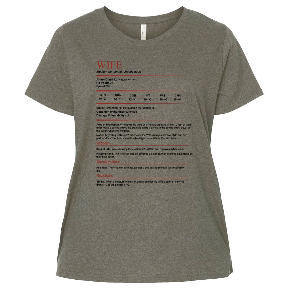 Wife White Ladies Curvy Jersey - Bamboo Blackout - 2