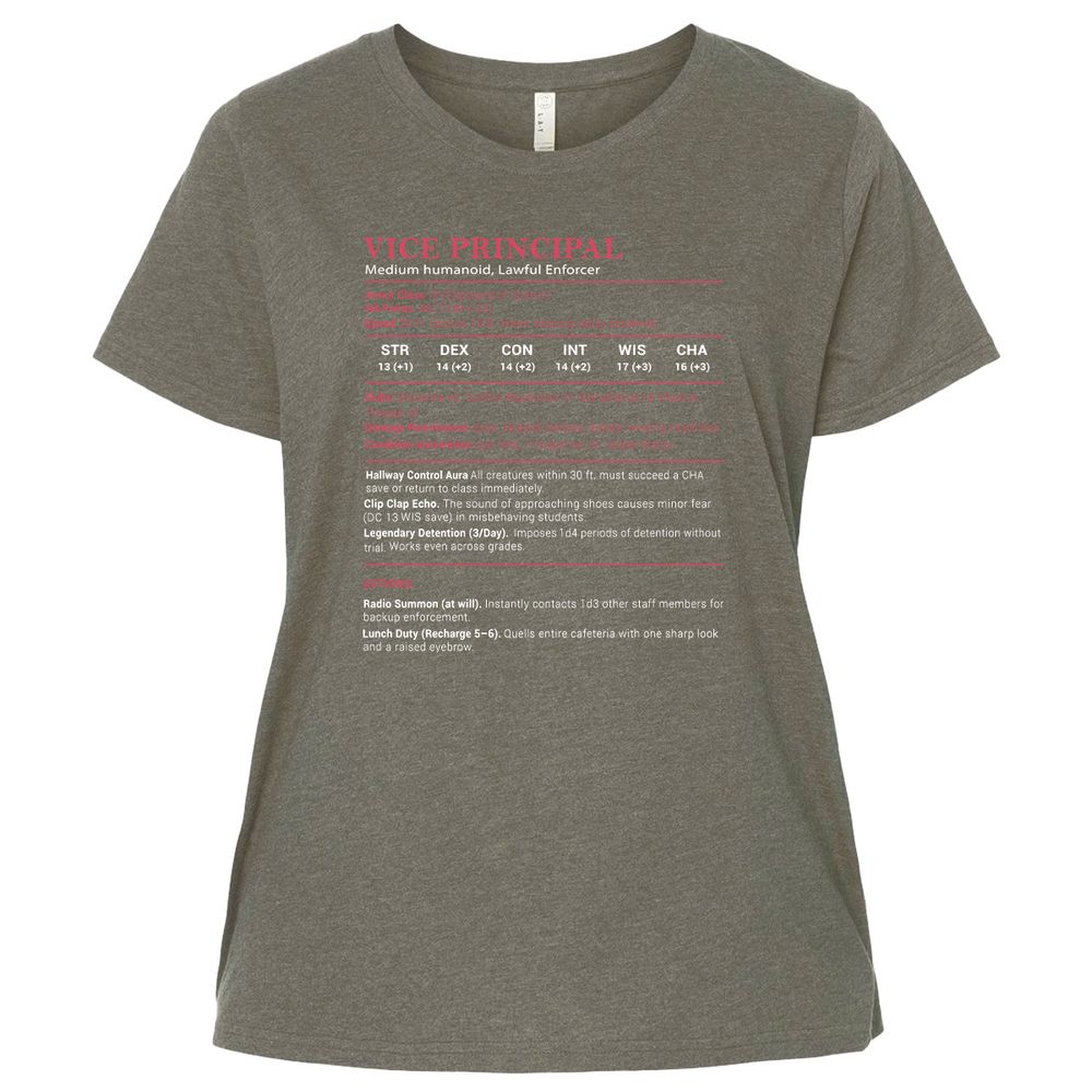 Vice Principal Stats Ladies Curvy Jersey - Bamboo Blackout - 2