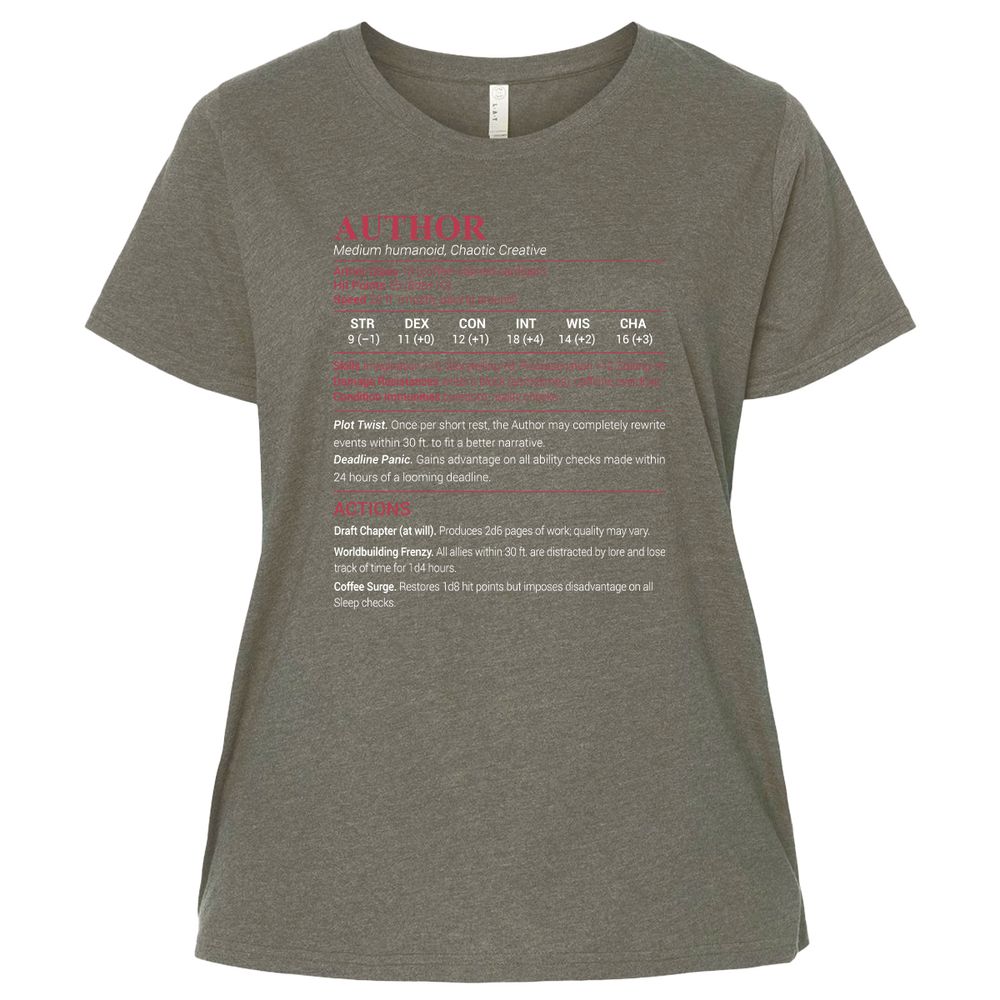 Author Ladies Curvy Jersey - Bamboo Blackout - 2