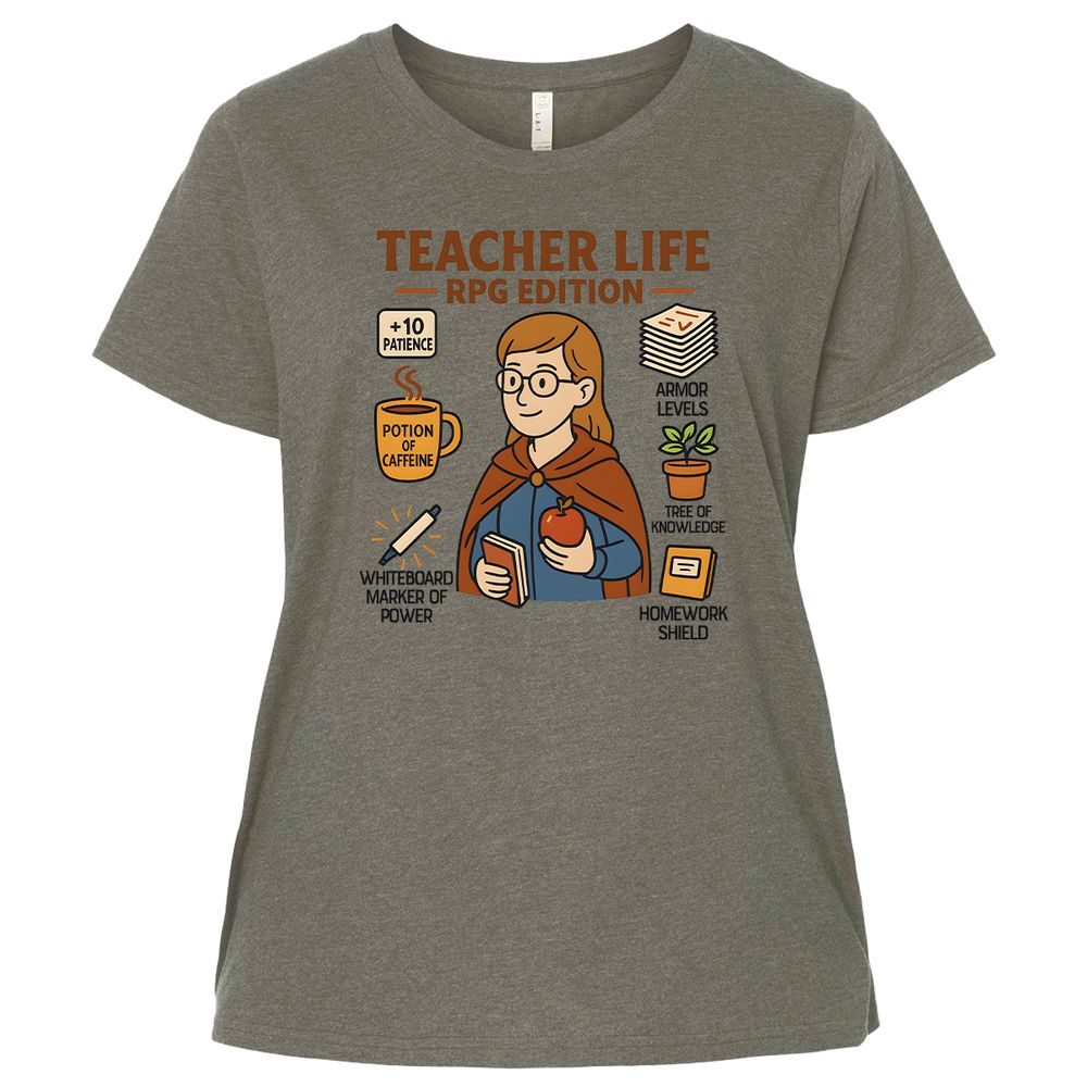 Teacher Life RPG Edition Ladies Curvy Jersey - Bamboo Blackout - 2