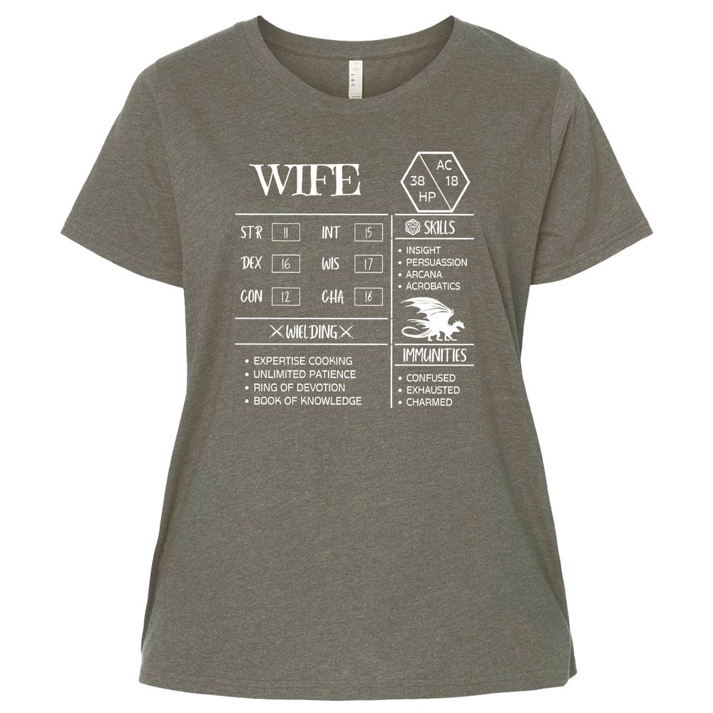 Wife Stats 2 Ladies Curvy Jersey - Bamboo Blackout - 2