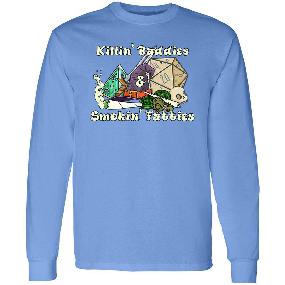 Killin' Baddies Smokin' Fatties Long Sleeve T-Shirt - Carolina Blue - 2