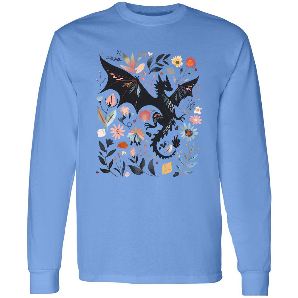 Floral DnD Dragon - Carolina Blue - 2