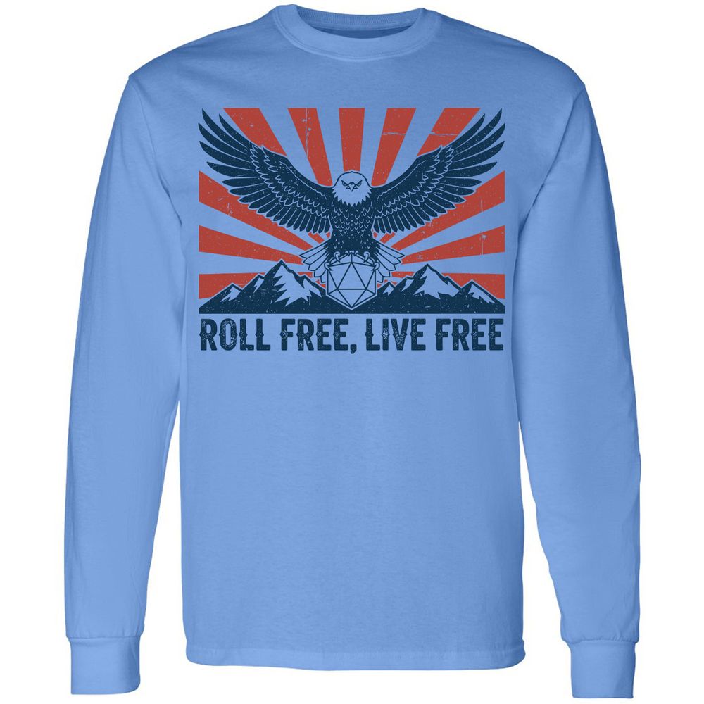 Roll Free, Live Free Long Sleeve T-Shirt - Carolina Blue - 2