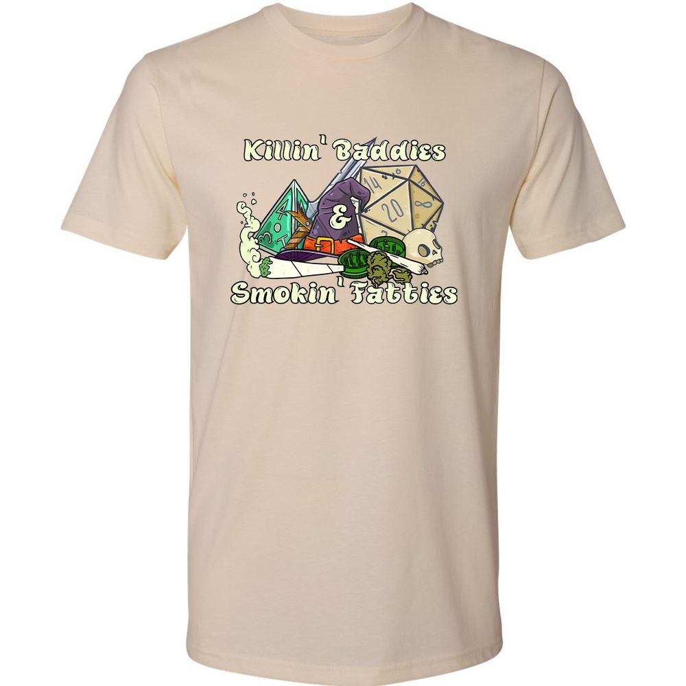 Killin' Baddies Smokin' Fatties Premium Unisex T-Shirt - Cream - 2