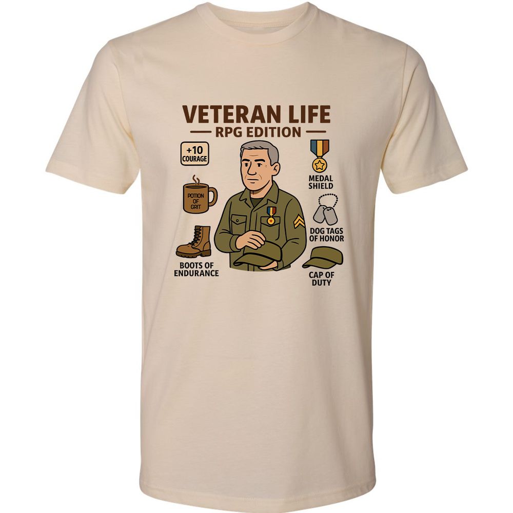 Veteran Life RPG Edition Premium Unisex T-Shirt - Cream - 2