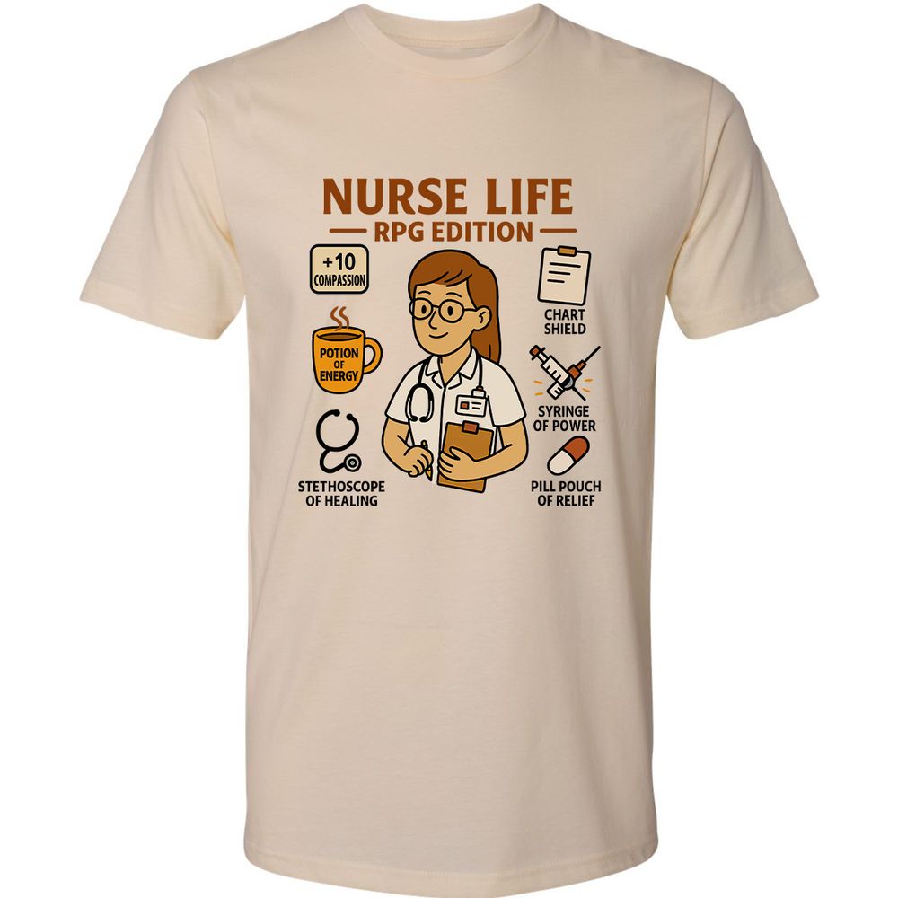 Nurse Life RPG Edition Premium Unisex T-Shirt - Cream - 2