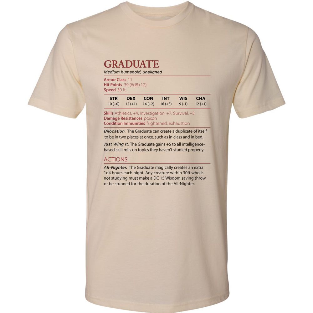 Graduate Stats Premium Unisex T-Shirt - Cream - 2