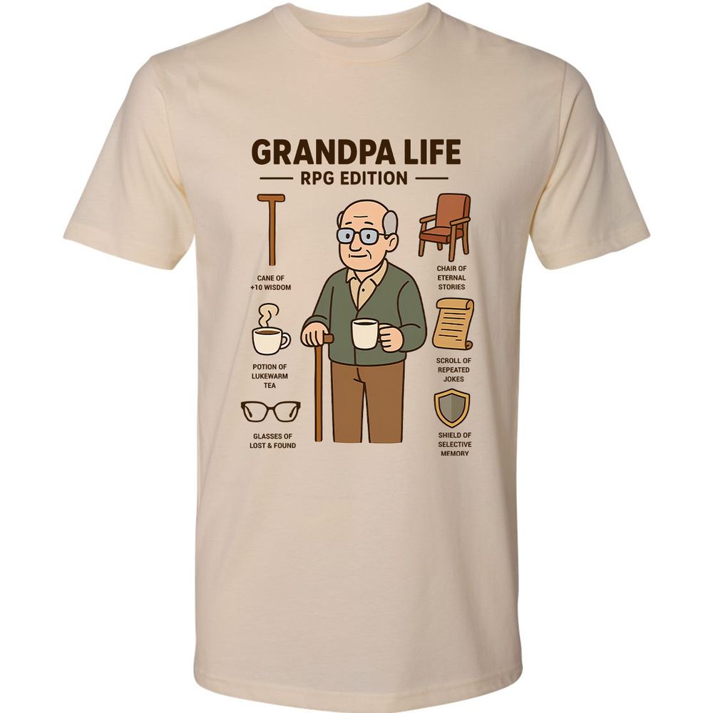 Grandpa Life RPG Edition Premium Unisex T-Shirt - Cream - 2