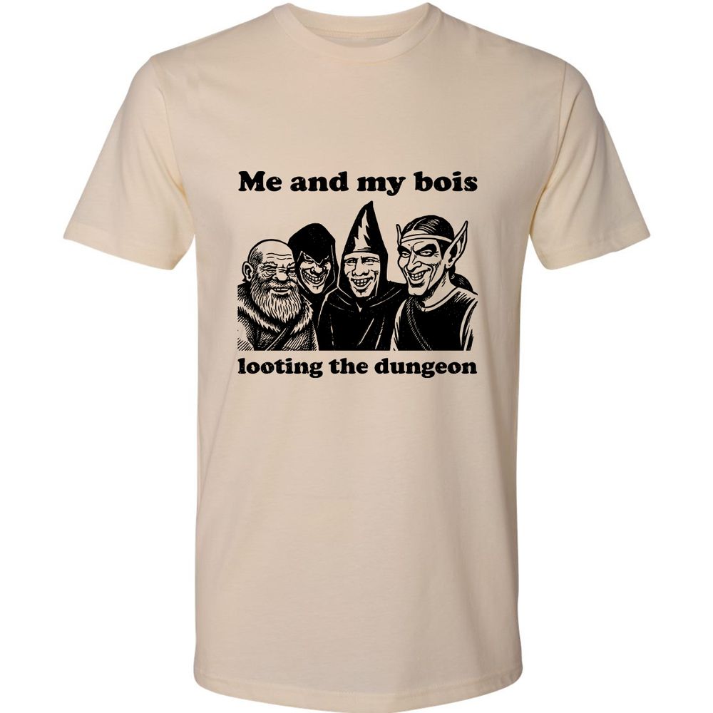 Me and my bois looting the dungeon Premium Unisex T-Shirt - Cream - 2