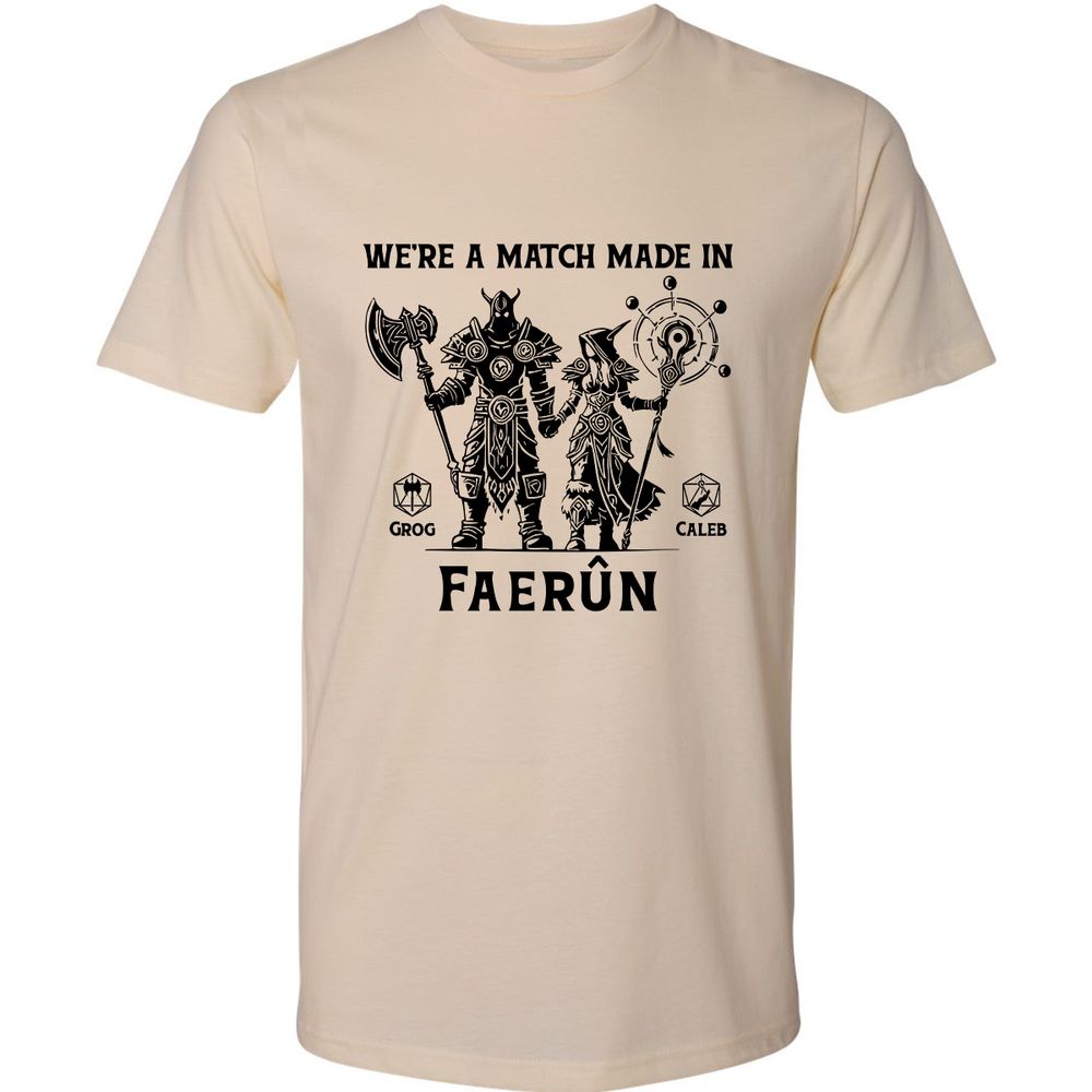 Custom DnD Class Couple Premium Unisex T-Shirt - Cream - 2