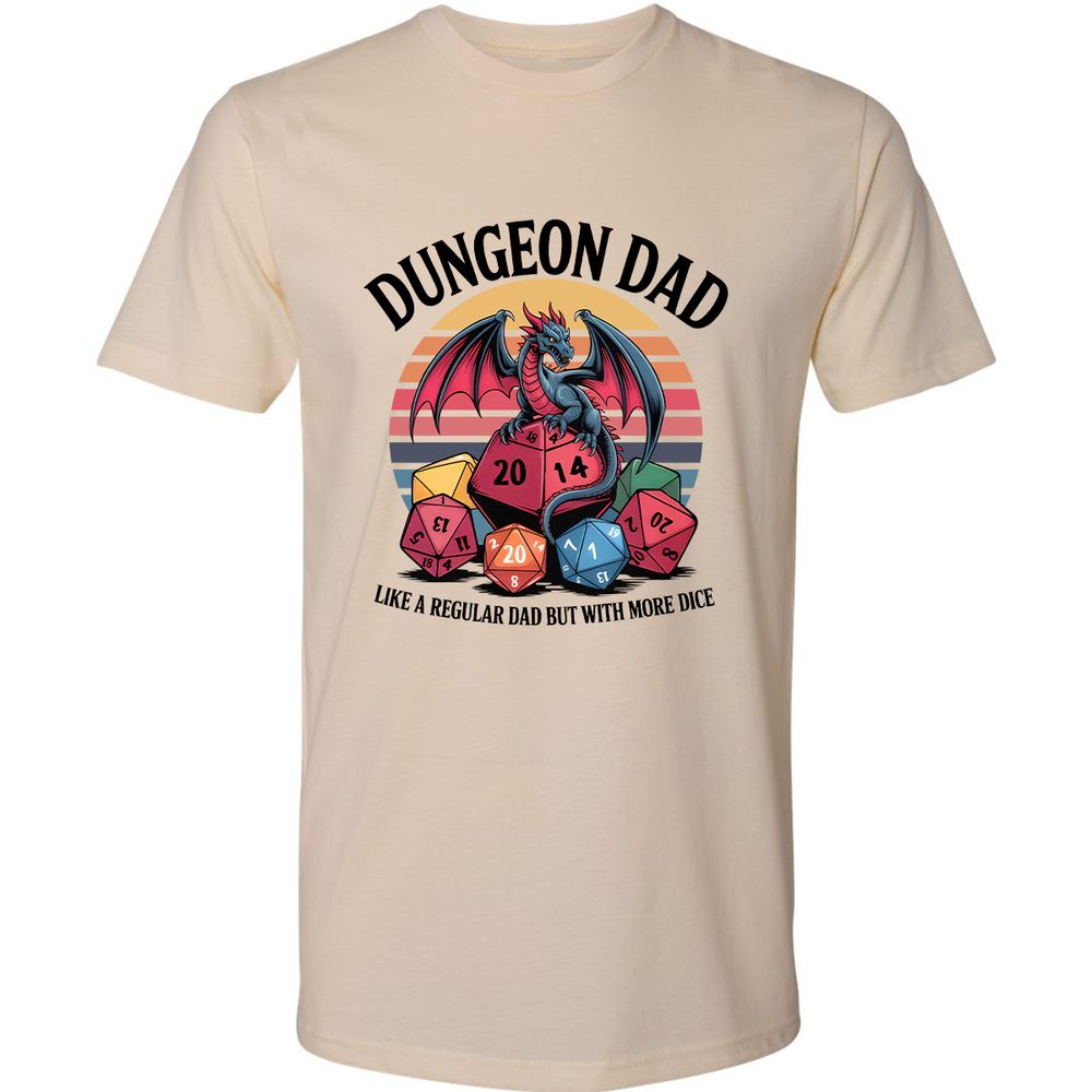 Dungeon Dad With More Dice Premium Unisex T-Shirt - Cream - 2