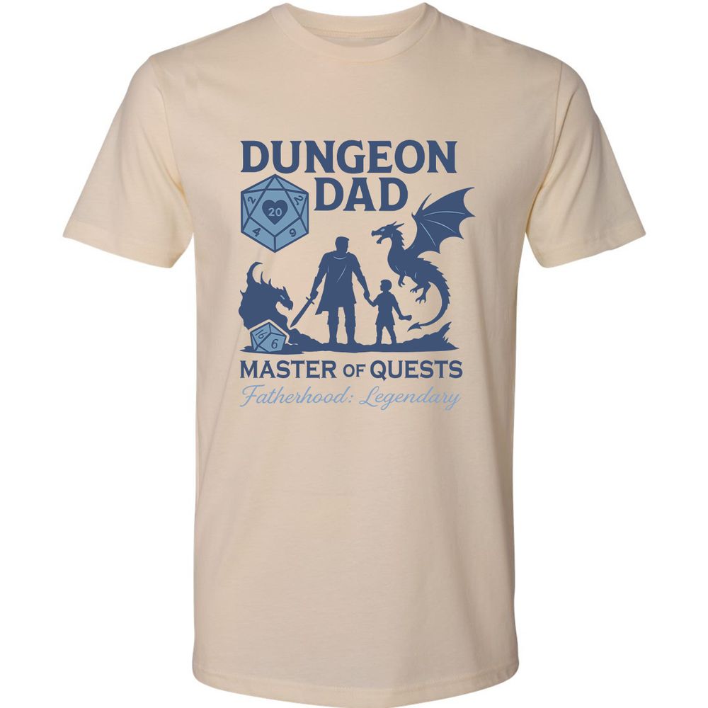 Dungeon Dad Master Of Quests Premium Unisex T-Shirt - Cream - 2