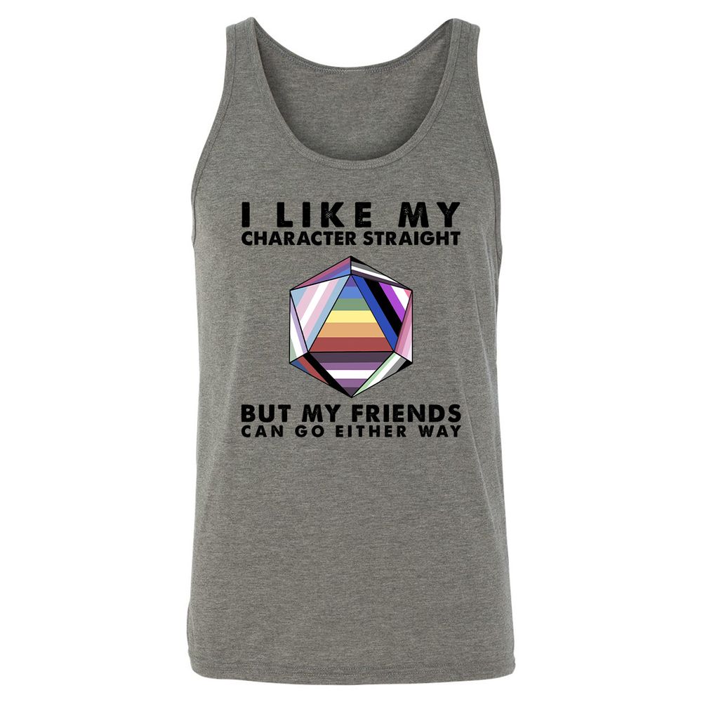 My Character Straight But Friends Can Go Either Way - Grey Triblend - 2