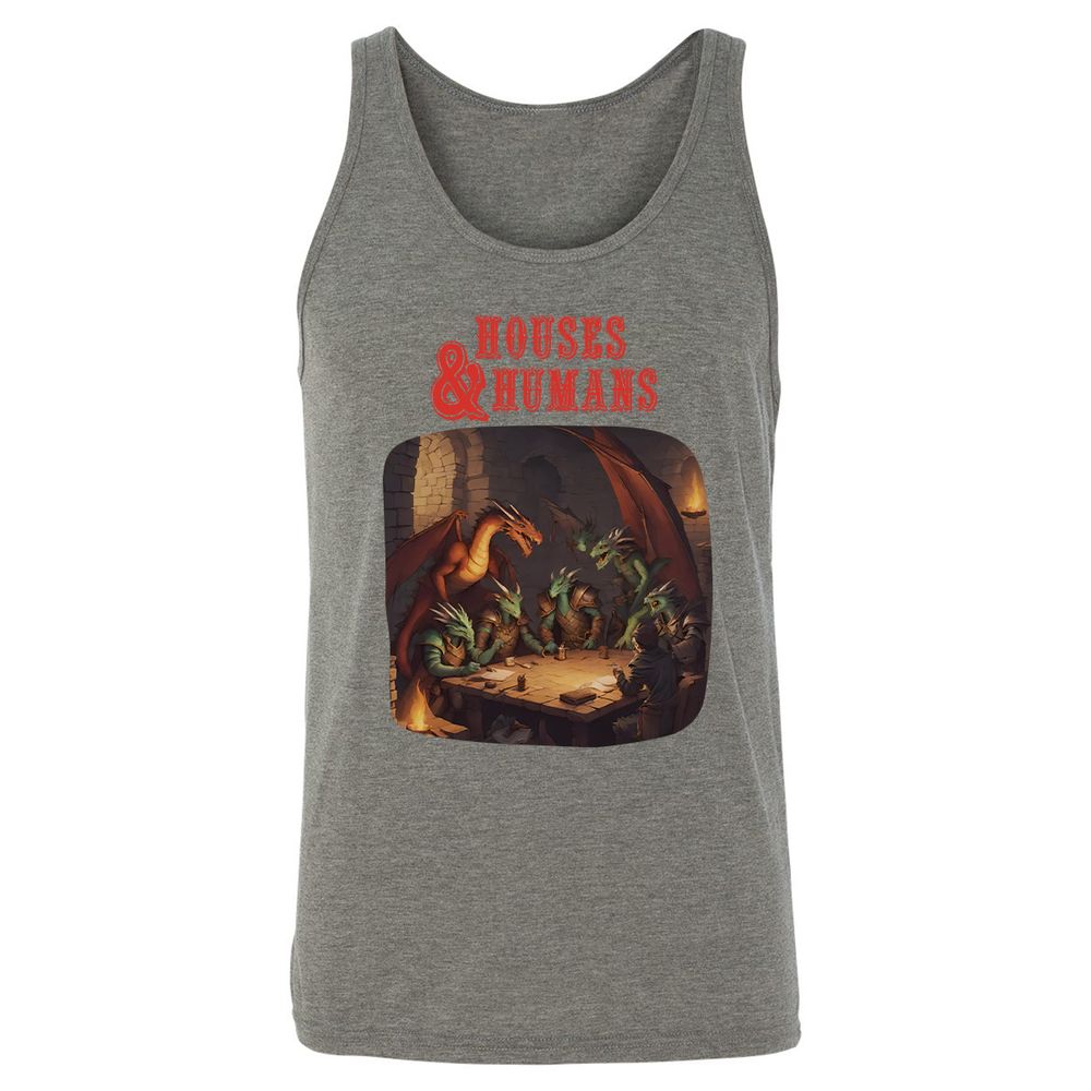 Houses And Humans Unisex Jersey Tank - Grey Triblend - 2