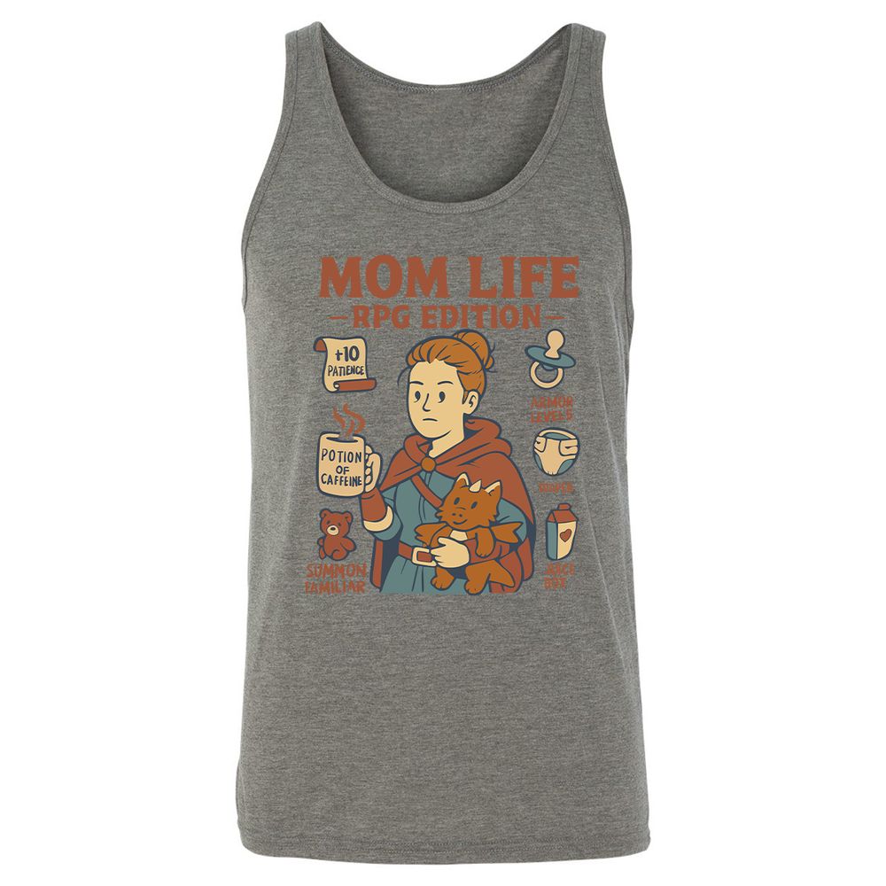 Mom Life RPG Edition Unisex Jersey Tank - Grey Triblend - 2